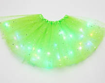 Дитяча спідниця пачка світиться святкова карнавальна салатова, довжина - 28 см (овочі, фрукти і т. д.)