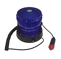 Маячок LED проблесковый синий 12В/24В, (112мм х 122мм), 16 LED диодов, магнит, штекер прикуриватель