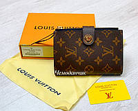 Кожаный кошелек Louis Vuitton Луи на застежке, кошельки кожаные женские, брендовые кошельки в расцветках