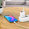 Зарядний пристрій 220 В 2 USB з кабелем USB — Micro USB Hoco C86A Illustrious з екраном Білий, фото 6