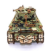 Дерев'яний 3D конструктор Танк Тигр UnityWood "Tank Tiger" 100 деталей 24*10,5*11 см (UW-014), фото 4