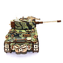 Дерев'яний 3D конструктор Танк Тигр UnityWood "Tank Tiger" 100 деталей 24*10,5*11 см (UW-014), фото 5