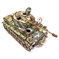 Дерев'яний 3D конструктор Танк Тигр UnityWood "Tank Tiger" 100 деталей 24*10,5*11 см (UW-014), фото 6