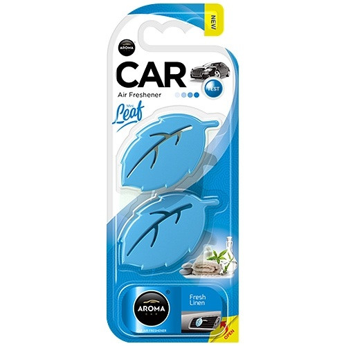 Ароматизатор на дефлектор Aroma Car Leaf 3D Mini — FRESH LINEN (10 шт.)
