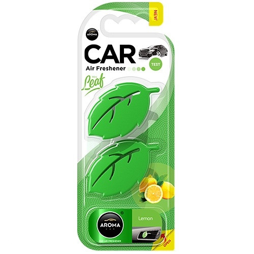 Ароматизатор на дефлектор Aroma Car Leaf 3D Mini — LEMON (10 шт.), фото 1