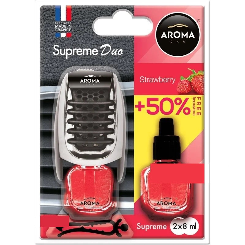 Ароматизатор Aroma Car Supreme DUO Slim 7ml — STRAWBERRY (10 шт.)