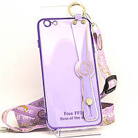 Чехол Luxury для Iphone 6 Pus / Iphone 6S Plus бампер с ремешком Purple