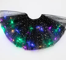 Дитяча спідниця пачка світиться нарядна чорна, довжина - 28 см