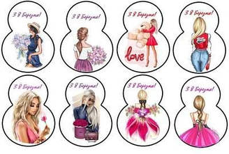 Вафельна картинка для торта "8 березня" (аркуш А4, товщина 0,4 мм) 53