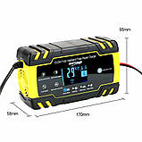 Зарядний пристрій для акумуляторів Autozyk ZYX-J30 12V-24V, з ф-єю відновлення АКБ, жовте 8080, фото 4