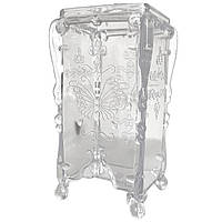 Контейнер - подставка пластиковая для безворсовых салфеток с бабочкой, Прозрачный