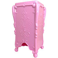 Контейнер - подставка пластиковая для безворсовых салфеток с бабочкой, Розовый