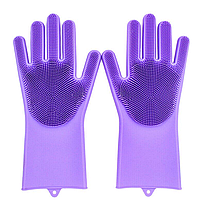 Многофункциональные силиконовые перчатки Magic Brush | Сиреневые