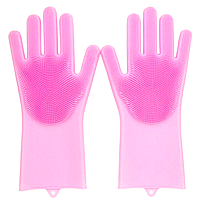 Многофункциональные силиконовые перчатки Magic Brush | Розовые