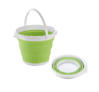 Складное силиконовое ведро на 5л Collapsible Bucket, с ручкой Салатовый