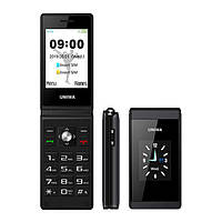 Телефон кнопковий з великим дисплеєм, потужною батареєю на 2 сім карти Uniwa X28 black