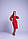Елегантний жіночий костюм класика червоний: блуза та спідниця-міді 44, 46, 48, 50, фото 2