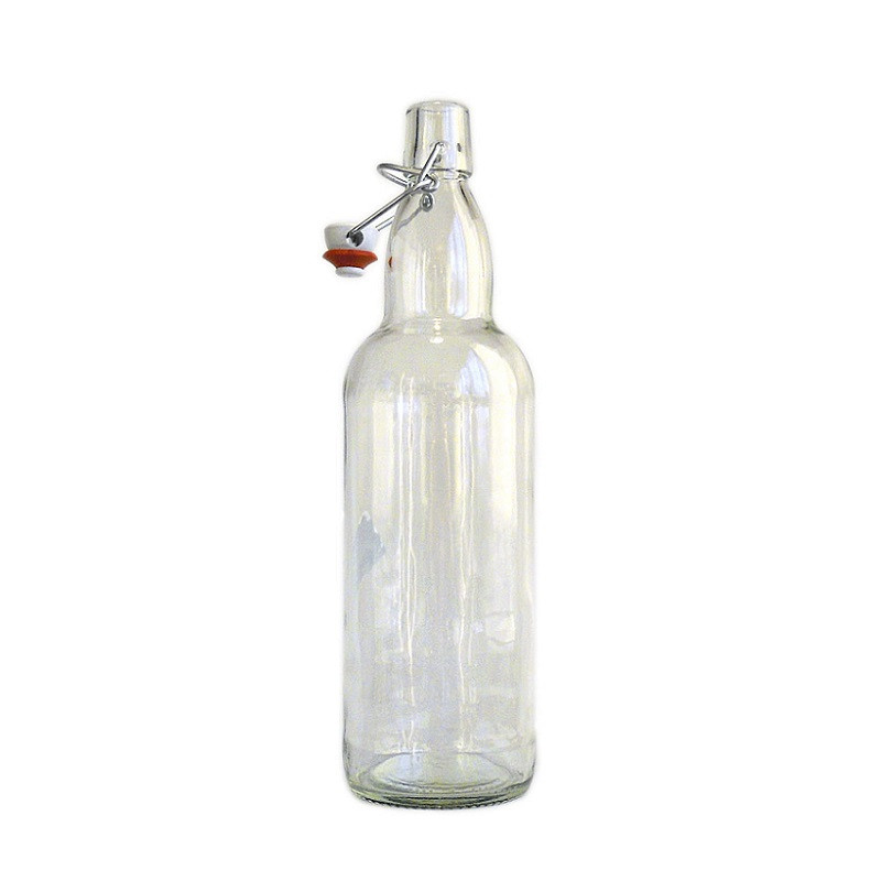 Пляшка прозора з бугельною кришкою, 1 литр
