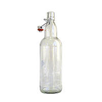 Бутылка прозрачная с бугельной крышкой, 1 литр