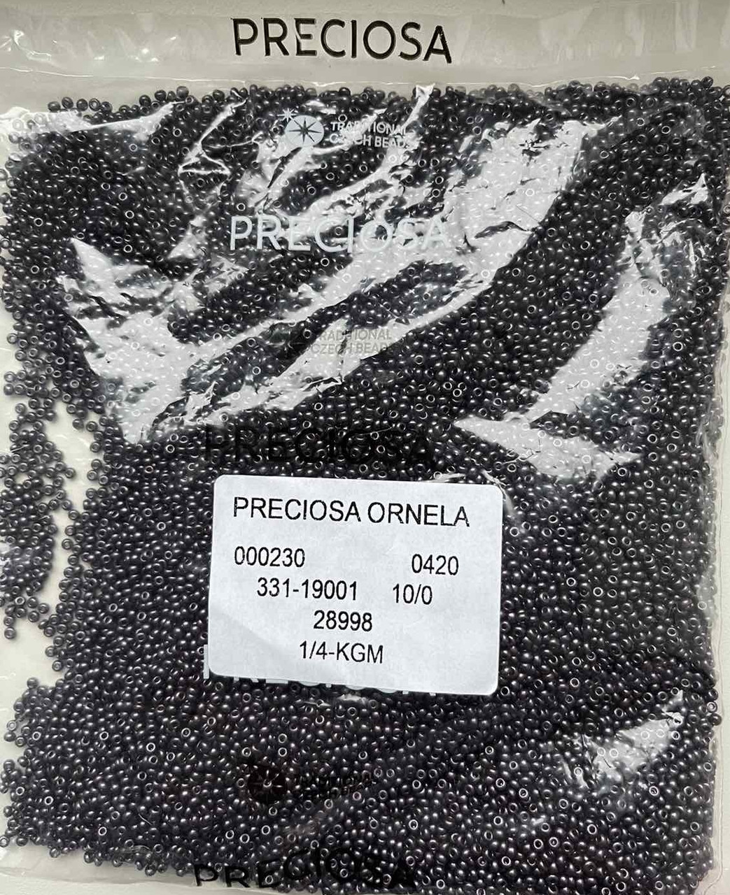 Бісер 10/0, колір — темно-коричневий, No28998 (пач.50 грамів)