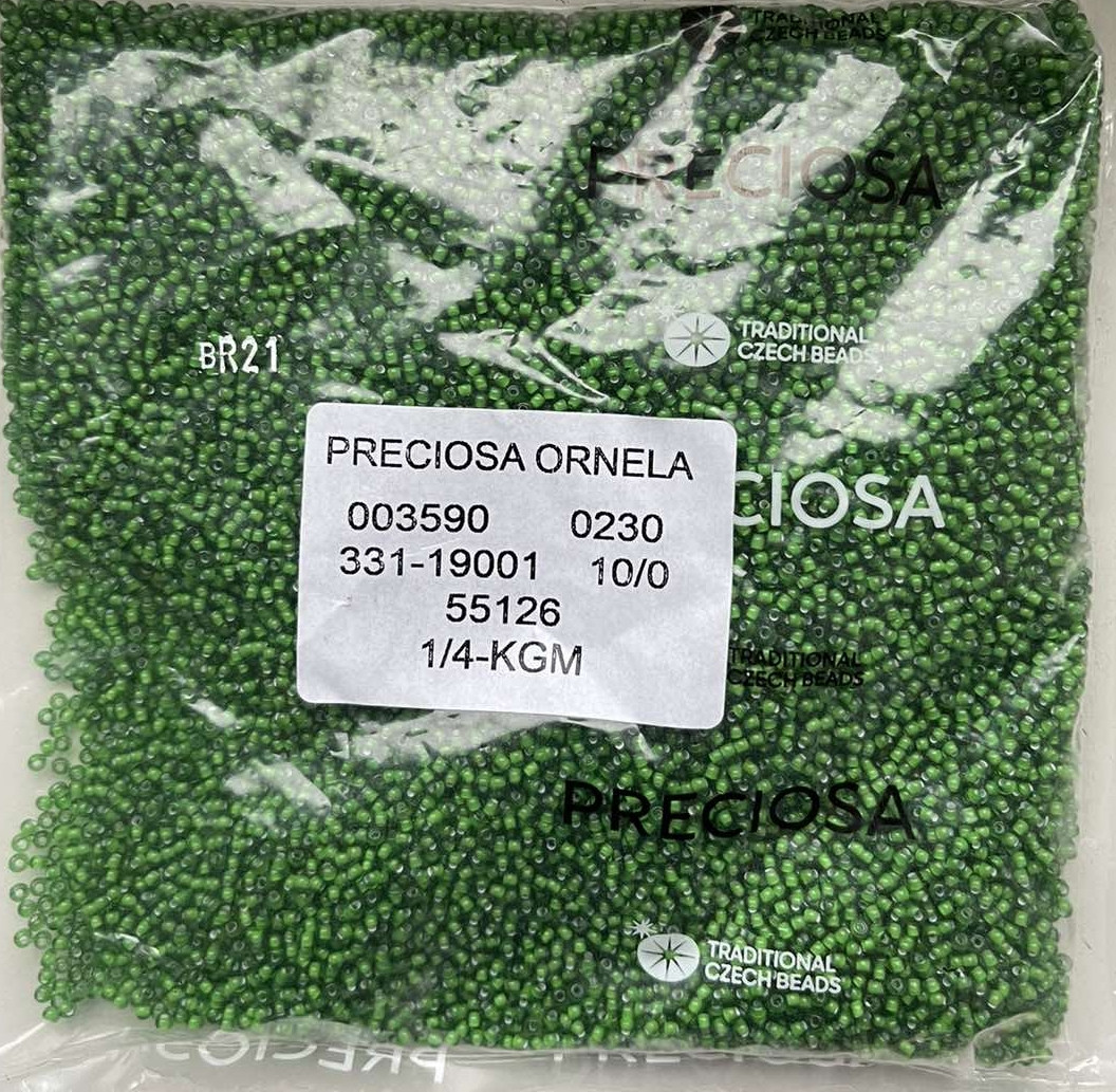 Бісер 10/0, колір No55126 (уп.50 грамів) зелений, фото 1
