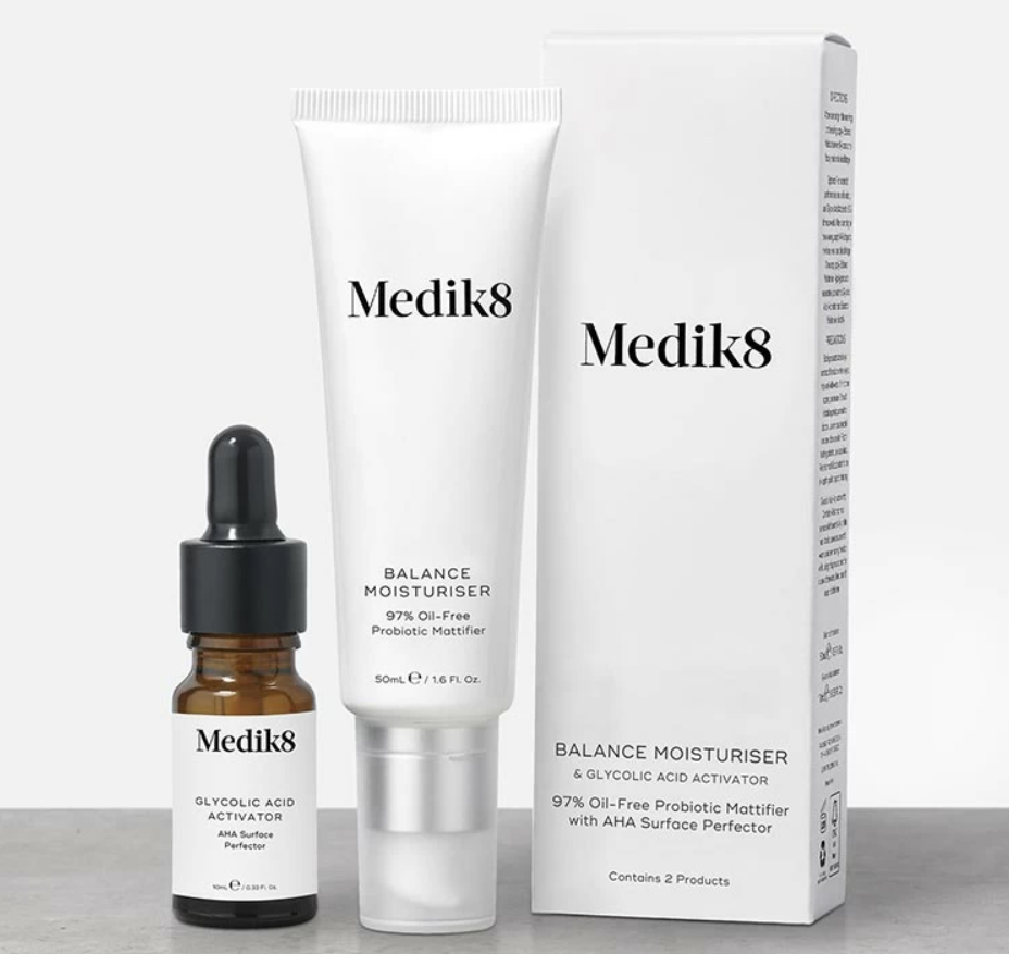 Набір для догляду за проблемною шкірою Medik8 Balance Moisturiser with Glycolic Acid Activator