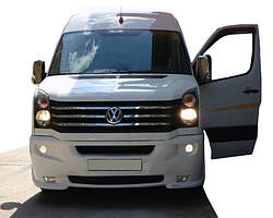 Спортивний бампер накладка на Volkswagen Crafter 2012 2 фари TMR Тюнінг переднього бампера Фольксваген Крафтер