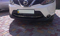Nissan Qashqai 2014-2017 Накладка на передний бампер Carmos TMR Защитные (хром) накладки на бампер Ниссан