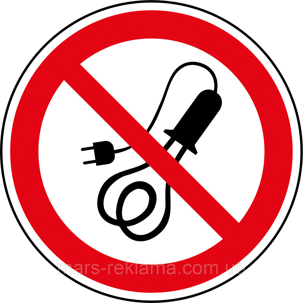 Р 1_003 (Р 15) Забороняється користуватися електроприладами. Забороняючий знак.