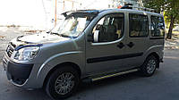 Козырек на лобовое стекло (черный глянец, 5мм) Fiat Doblo II 2005 гг. TMR Козырьки Фиат Добло II