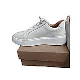 Кросівки-кеди жіночі шкіряні Лаки білі розмір 40, фото 5