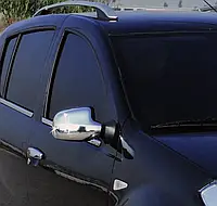 Накладки на зеркала (2 шт, нерж.) Dacia Logan III 2013 гг. TMR Накладки на зеркала Дачия Логан