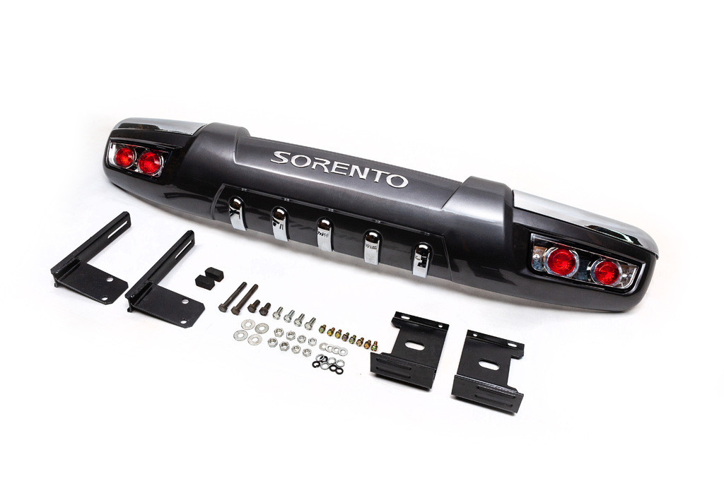 Kia Sorento 2002-2010задня накладка 0401 пластик TMR Тюнінг заднього бампера КІА Соренто, фото 1