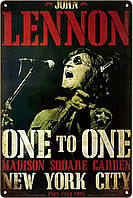 Металлическая табличка / постер "Джон Леннон (Концерт) / John Lennon (Concert)" 20x30см (ms-103369)