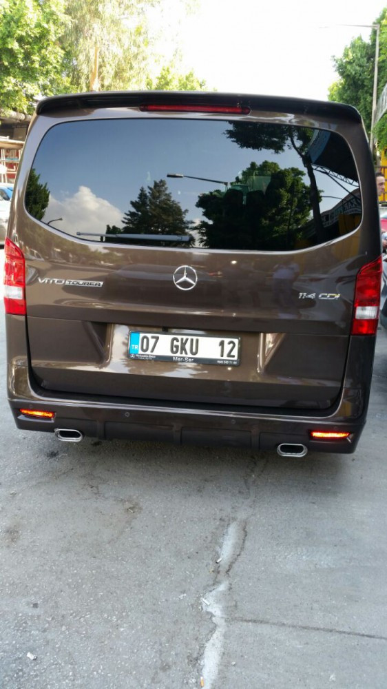 Накладка на задний бампер V1 (под покраску) Mercedes Vito TMR V W447 2014 гг. TMR Тюнинг заднего бампера - фото 1 - id-p1586238439