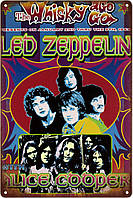 Металлическая табличка / постер "Led Zeppelin (Alice Cooper)" 20x30см (ms-103384)