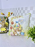 Наволочка Пасхальна оксамитова з принтом 45х45 см., фото 2