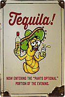 Металлическая табличка / постер "Текила! / Tequila!" 20x30см (ms-103434)