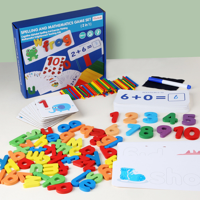 Развивающий игровой набор для обучения счету и английскому алфавиту, Набор цифр, знаков и английских букв - фото 6 - id-p1586298195