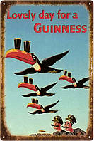 Металлическая табличка / постер "Прекрасный День Для Гиннесса (Тукан) / Lovely Day For A Guinness" 20x30см