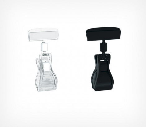 Тримач цінника FX універсальний на прищіпці без ніжки прозорий, фото 1