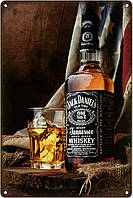 Металева табличка / постер "Jack Daniel's (Склянка Віскі)" 20x30см (ms-103527)