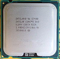 Б/У, Процессор, Intel Core 2 Duo E7400, s775, 2 ядра, 2.8 гГц