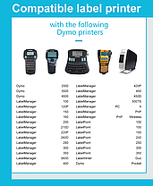 Картридж зі стрічкою для принтера DYMO LabelManager D1 43618 6 мм 7 м Чорний/Жовтий (S0720790), фото 3