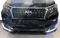 Toyota Prado 150 Накладки на передний и задний бампер V3 LED (2017-) в белом цвете TMR Комплект обвесов Тойота