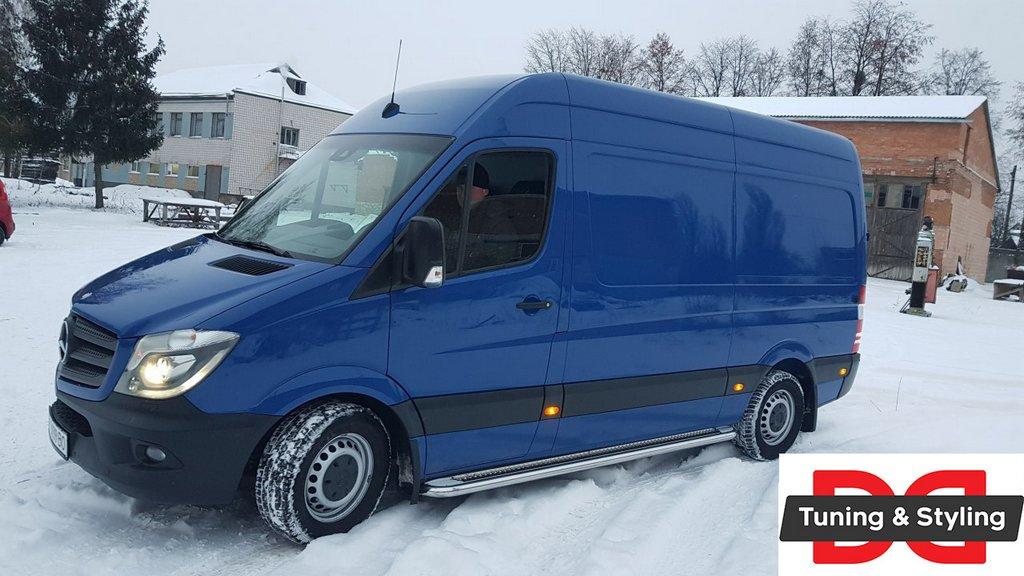 Mercedes Sprinter 906 Бічні підніжки Premium d51 на Long ExtraLong