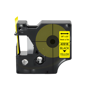 Картридж зі стрічкою для принтера DYMO LabelManager D1 40918 9 мм 7 м Чорний/Жовтий (S0720730)