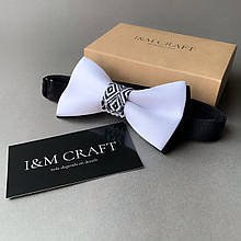 Краватка-метелик I&M Craft білий з Українським орнаментом (0102004040)