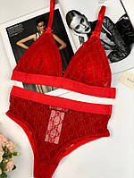 Жіночий комплект білизни Gucci Червоний kk028