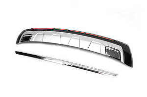 Mitsubishi Outlander 2013-2015 Задня накладка TMR Тюнінг заднього бампера Мітсубісі Аутлендер